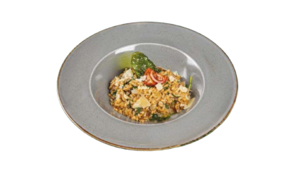 Ризото с телешко, манатарки и бейби спанак