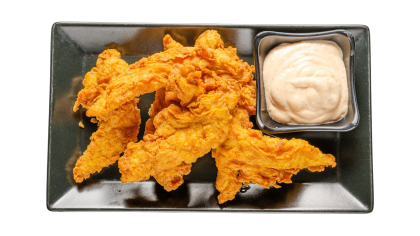 Хрупкави пилешки стрипсове със сос