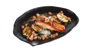 Гриловано филе сьомга в билки и сос Виеж